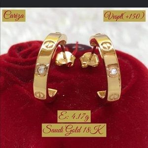 Earring Saudi yellow gold 18k